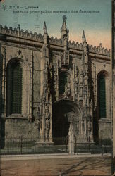 Lisboa - Entrada prncipal do convento dos Jeronymos Postcard