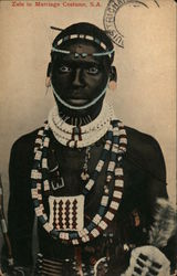 Zulu in Marriage Costume Postcard