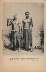 The cannibals Kunto and Koupo at Touaourou Bay in 1857 Postcard