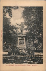 Military monument in a park with a gardener Postcard