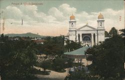 Park and Cathedral of Sonsonate El Salvador Central America Postcard Postcard Postcard