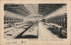 Interior View Central Train Station Montevideo, Uruguay Postcard Postcard Postcard