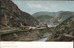 General View of Town and Mantaro River La Oroya, Peru Postcard Postcard Postcard