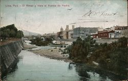 Rimac River and View of The Bridge of Stone Postcard