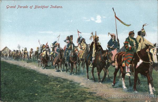 Grand Parade of Blackfoot Indians Native Americana