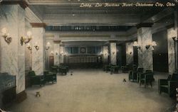 Lobby, Lee Huckins Hotel Oklahoma City, OK Postcard Postcard Postcard