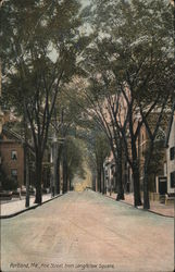 Pine Street from Longfellow Square Portland, ME Postcard Postcard Postcard