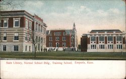State Library, Normal School Bldg., Training School Emporia, KS Postcard Postcard Postcard