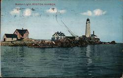Boston Light, Boston Harbor Massachusetts Postcard Postcard Postcard