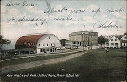 Tem Theatre and Peaks Island House Maine Postcard Postcard Postcard