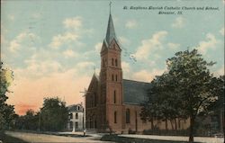 St. Stephens Slavish Catholic Church and School Streator, IL Postcard Postcard Postcard