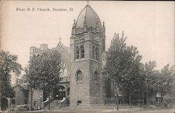 First M. E. Church Decatur, IL Postcard Postcard Postcard
