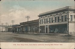 West Main Street, Showing Odd Fellows' Hall Postcard