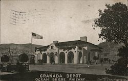 Granada Depot, Ocean Shore Railway Postcard