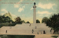 Monument and Steps, Fort Green Park Postcard