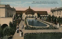 Lagoon, Botanical Building in Background Postcard