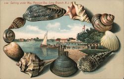 Getting Under Way, Pleasure Bay Shell Border S102 Postcard