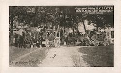 Stage Coaches Transport Visitors to the Cave Postcard