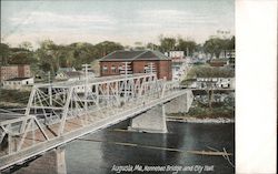Kennebec Bridge and City Hall Postcard