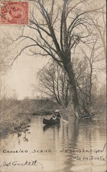 Canoeing Scene Postcard