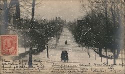 Sleighs on a Snowy Street Postcard