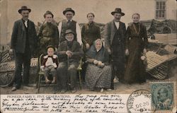 PIONEER FAMILY, FIVE GENERATIONS Postcard
