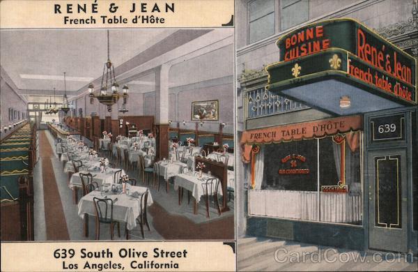 René & Jean French Table d'Hôte Los Angeles California