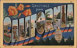Greetings from California Postcard