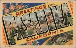 Greetings from Pasadena, California Postcard Postcard Postcard