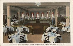 Main Dining Room and Dance Floor, Atlantic City Casino Postcard