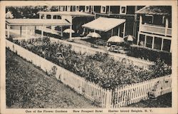 One of the Flower Gardens, New Prospect Hotel Postcard