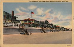 Bulkhead and Homes along Beautiful Atlantic Beach Florida Postcard Postcard Postcard