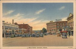 Main Street Lewiston, ME Postcard Postcard Postcard