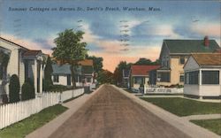 Summer Cottages on Barnes Street, Swift's Beach Wareham, MA Postcard Postcard Postcard