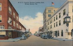 Central Avenue Looking East Winter Haven, FL Postcard Postcard Postcard