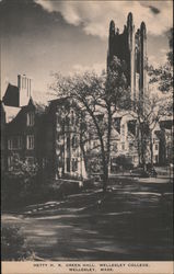 Hetty H.R. Green Hall, Wellesley College Postcard