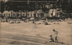 Private Bathing Beach at Yarmouth Seaside Village Postcard