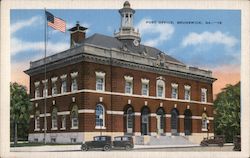 Post Office, Brunswick, GA. Postcard