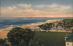 Bird's Eye View of St. Simons Village, Showing the Ocean Brunswick, GA Postcard Postcard Postcard