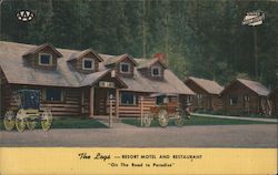 The Logs-Resort Motel and Restaurant "On the Road to Paradise" Postcard