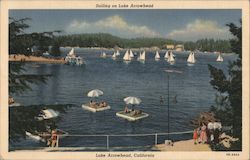Sailing on Lake Arrowhead California Postcard Postcard Postcard