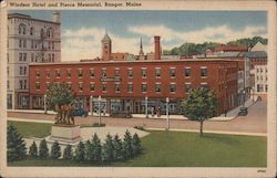 Windsor Hotel and Pierce Memorial, Bangor, Maine Postcard Postcard Postcard