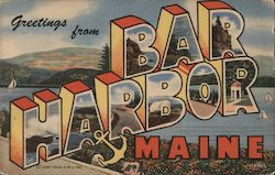 Greetings from Bar Harbor Maine Postcard