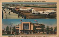 Line Up of Planes, la Guardia Field Postcard