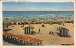 On the Beach at Atlantic City Postcard