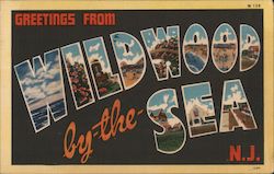 Greetings from Wildwood by the sea N.J. New Jersey Postcard Postcard Postcard