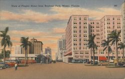 View of Flagler Street from Bayfront Park Postcard