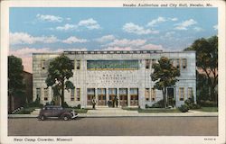 Neosho Auditorium and City Hall, Near Camp Crowder Postcard