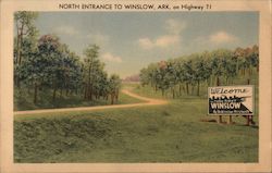 North Entrance on Highway 71 Postcard