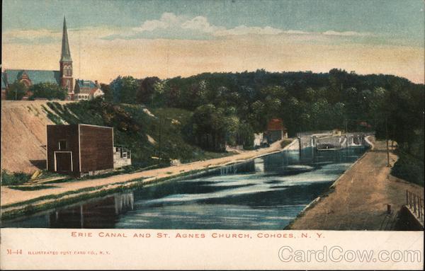 Erie Canal and St. Agnes Church Cohoes New York